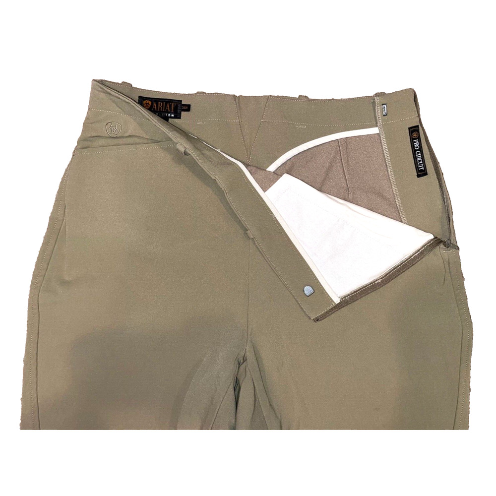 Ariat Pro Series Women’s Riding Breeches 36R 36x26 Beige Side Zip Equestrian - Picture 6 of 12